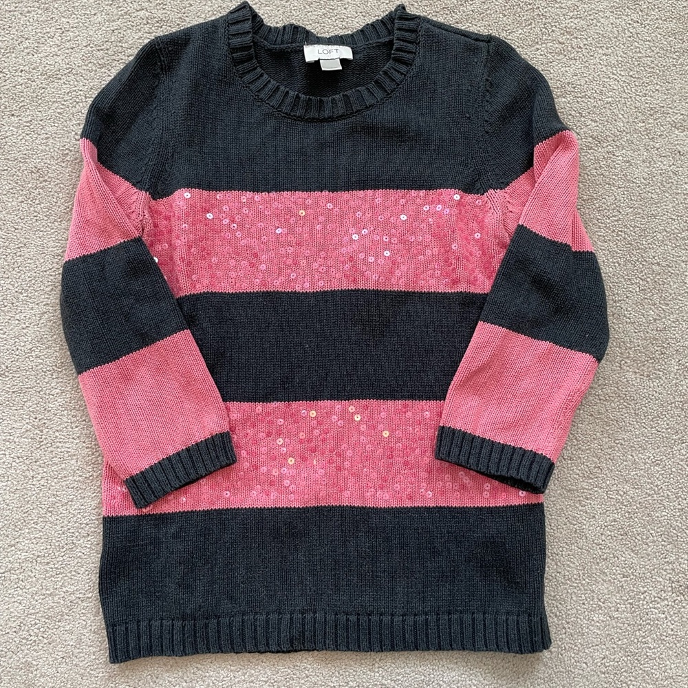Loft sequin sweater 3/4 sleeve